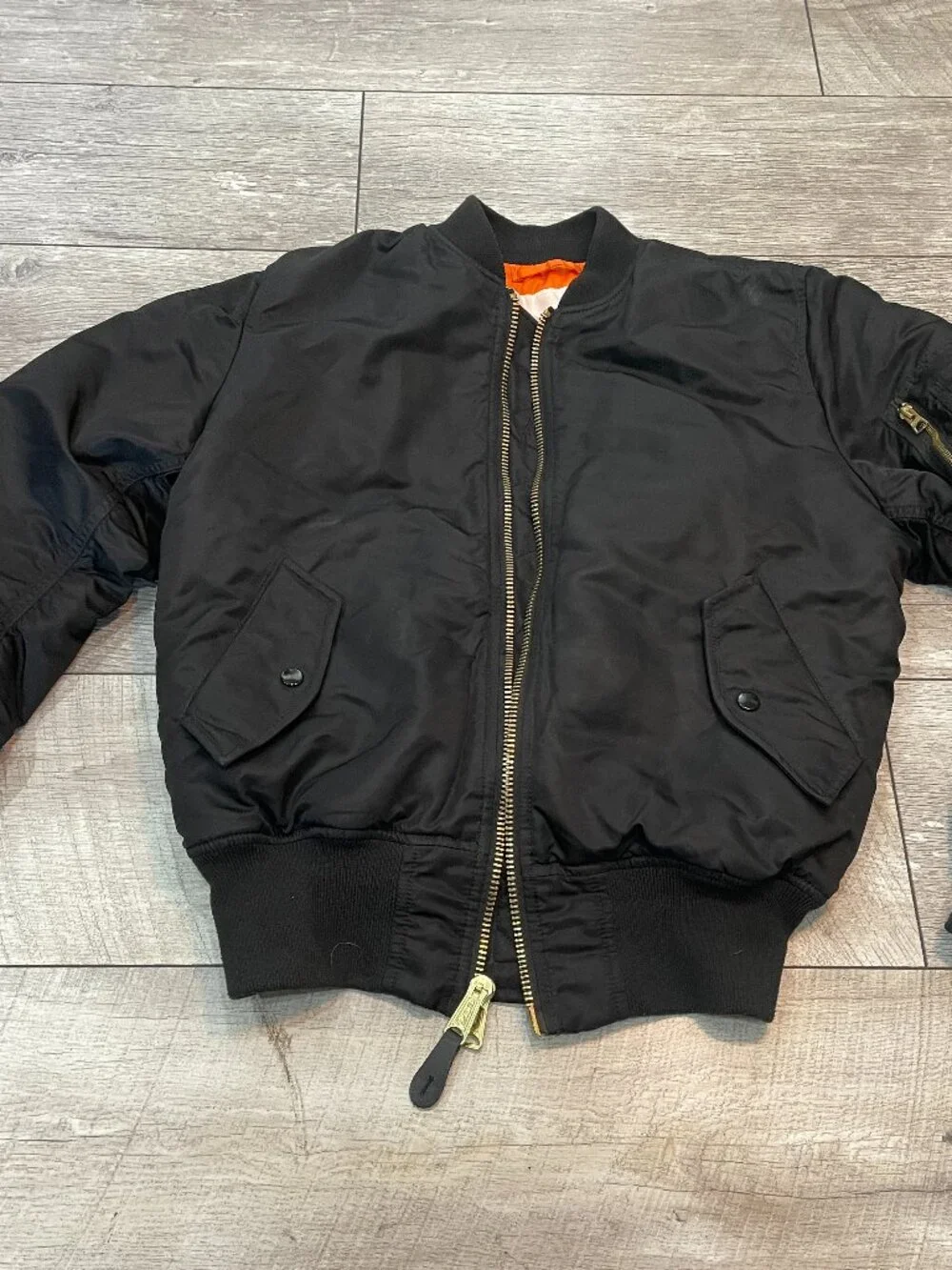 Alpha Industries MA-1 Bomber Jacket Blood Chit Limited Edition Black USAF Small - Picture 2 of 10